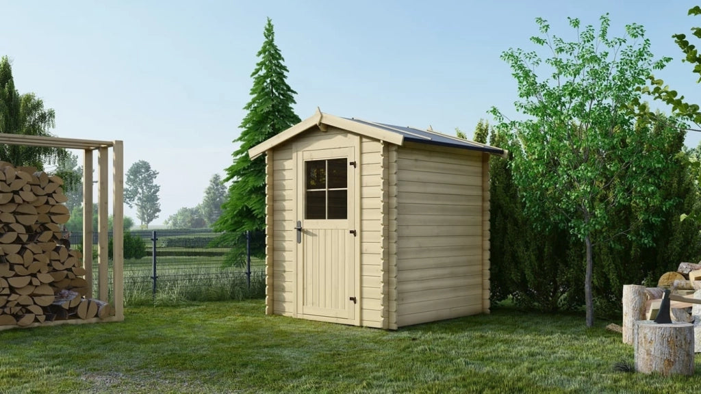 Casetta da giardino in legno - 3.61m2 - 1.9x1.9m - 28mm - colore: naturale - DOM593 - ALTANKA