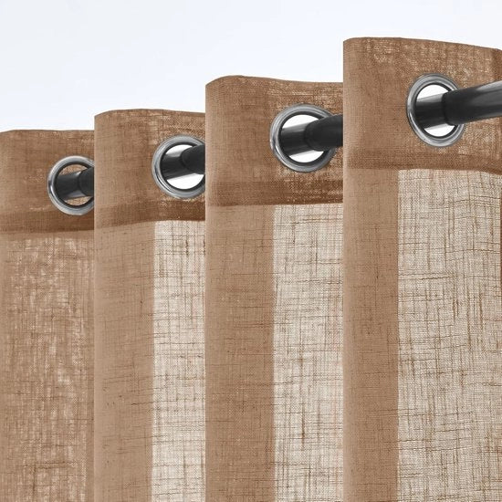 Tessuti da tenda - moderni e decorativi - 2 pezzi - marrone - 140 x 245 cm