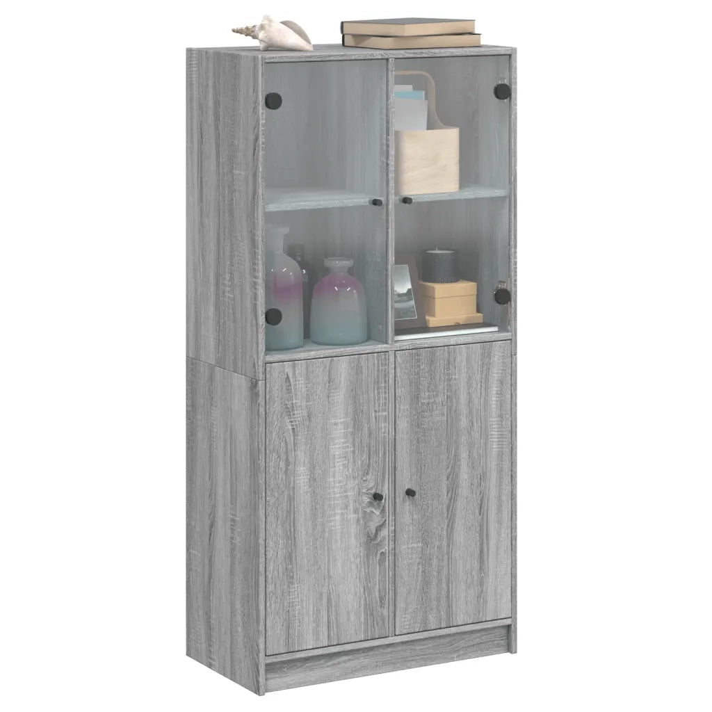 Credenza | Madia | Buffet da pranzo | Armadio da pranzo con Ante Grigio Sonoma 68x37x142 cm Legno Multistrato