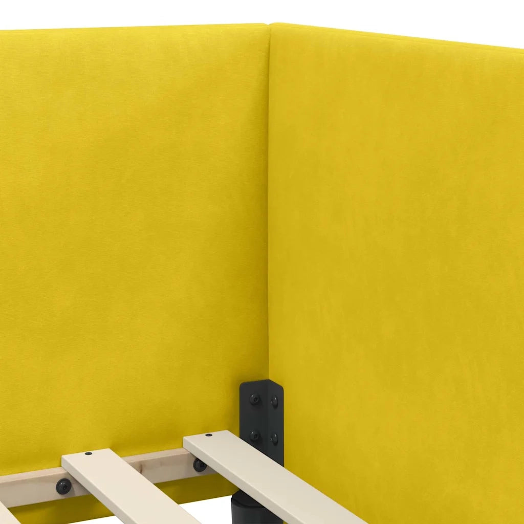 Cornice del letto ad angolo Giallo 80 cm x 200 cm Velluto 42016632