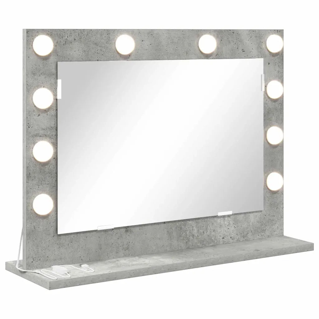 Specchio da Vanità Grigio cemento 60 x 45 x 18 cm Rettangolare 868312