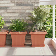 Vasi per Piante 24 pcs Rosso Mattone 33 x 33 x 26 cm Plastica 3403308