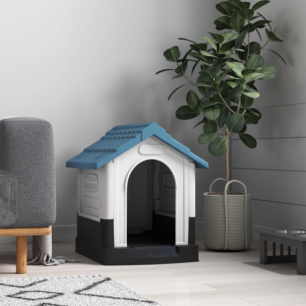 Casetta per cani ¨C Minimal ¨C 64.5x57x66 cm bianco e blu