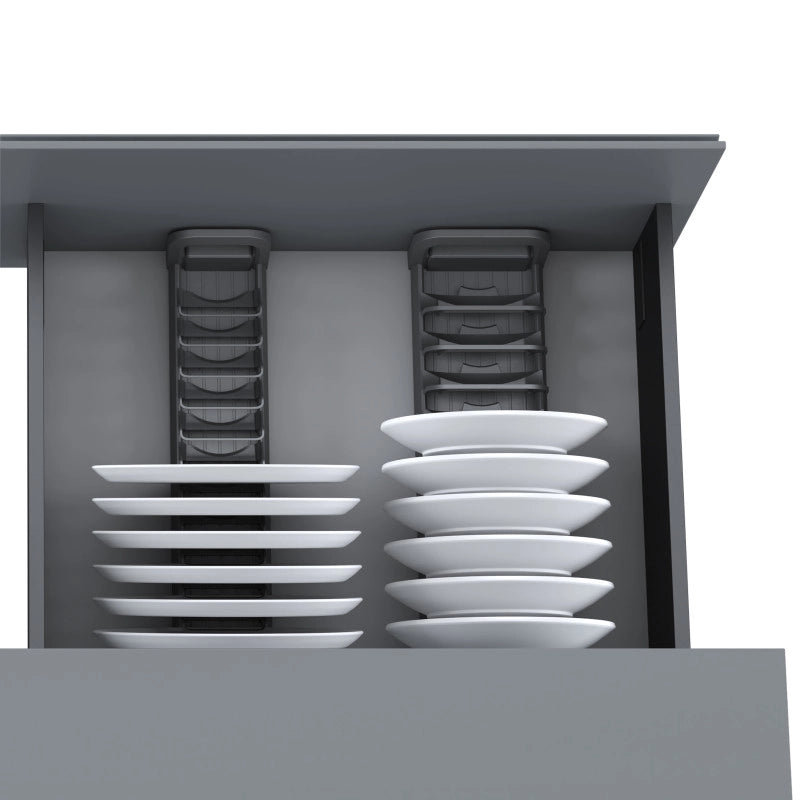Portapiatti verticale per cassetto Orderbox, 159x468 mm, Alluminio e Tecnoplastica, Grigio antracite