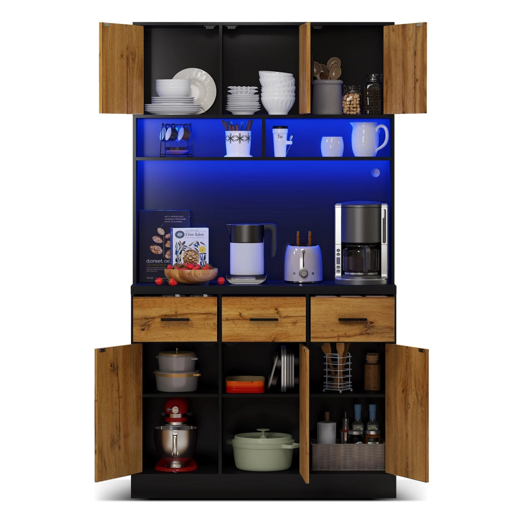 Buffet con LED e APP ¨C MINIMAL ¨C Cassetti, Ripiani, Prese, 100x40x180cm