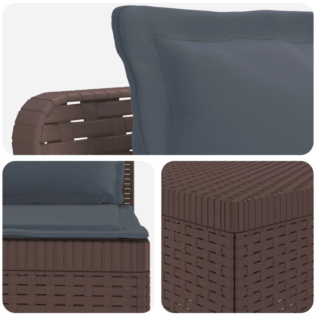 Divano da esterno-Divano da Giardino 3 posti con cuscini in look rattan PP 354952