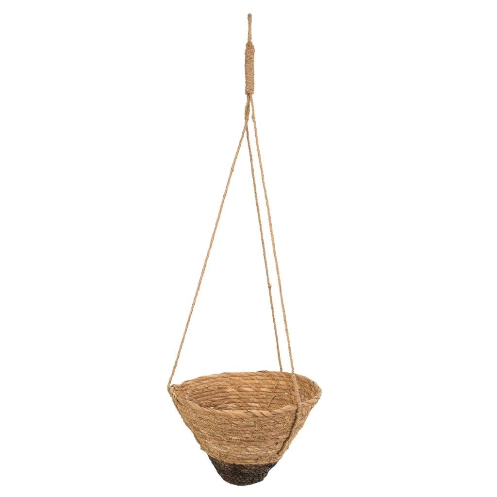 Set di 3 cestini sospesi in fibra naturale marrone