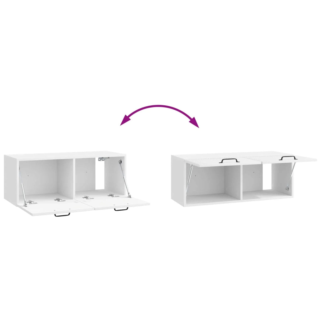Mobile TV da Muro | Armadietto TV | Mobile Porta TV Bianco Lucido 78,5 x 31 x 30 cm