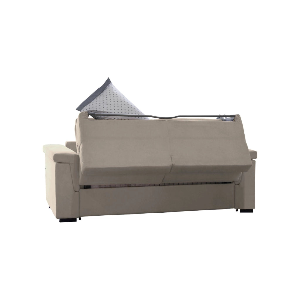 Tenna, Divano Letto 2 Posti Sfoderabile Made in Italy, 185x95 cm Grigio Tortora