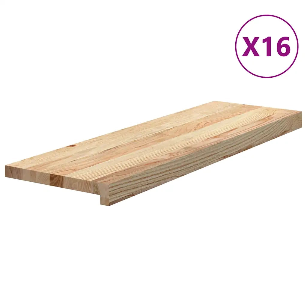 Gradini 16 pz 80x25x2 cm in Rovere Massello Non Trattato 3282930
