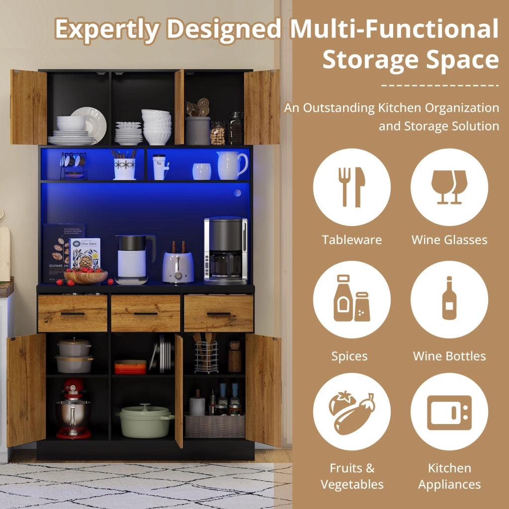 Buffet con LED e APP ¨C MINIMAL ¨C Cassetti, Ripiani, Prese, 100x40x180cm