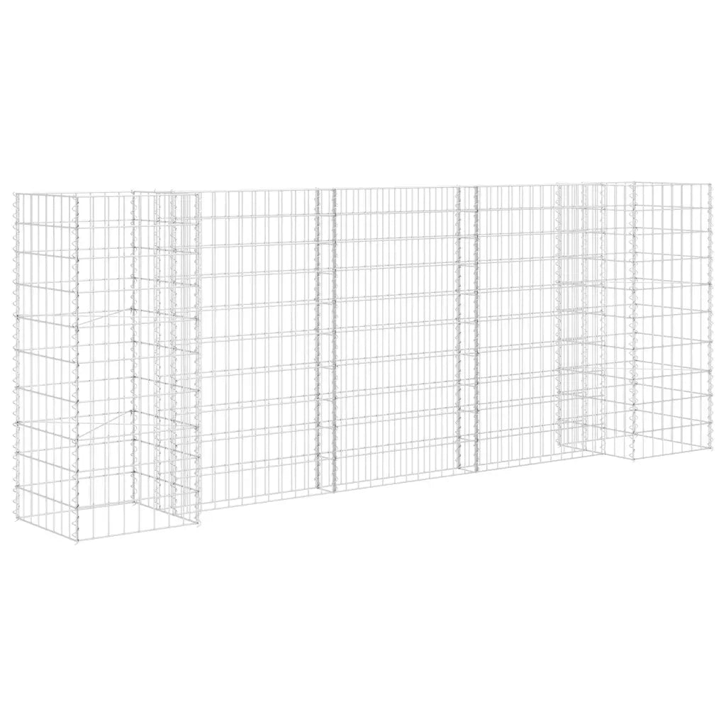 Gabbione Fioriera ad "H" in Filo di Acciaio 260x40x100 cm 145661