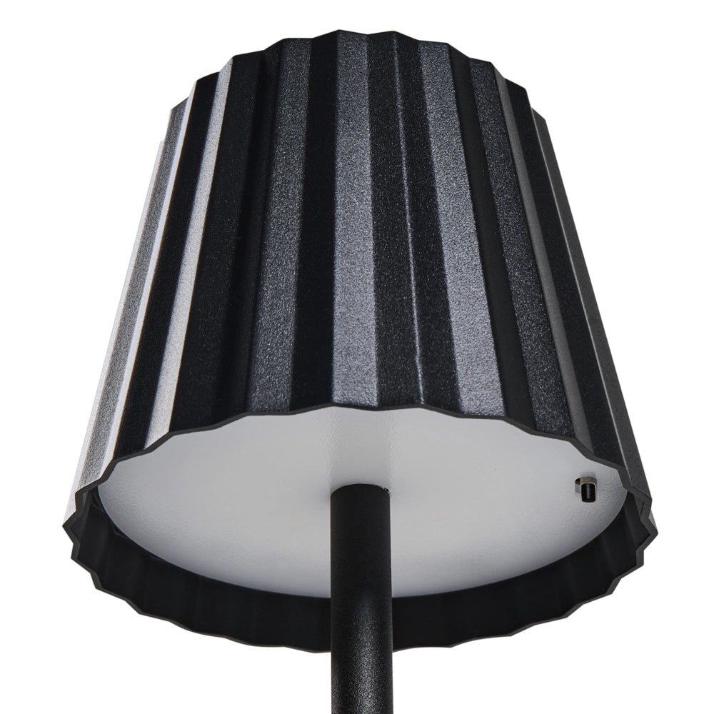 Lampada da tavolo in alluminio nero ferro luce interna esterna stile moderno