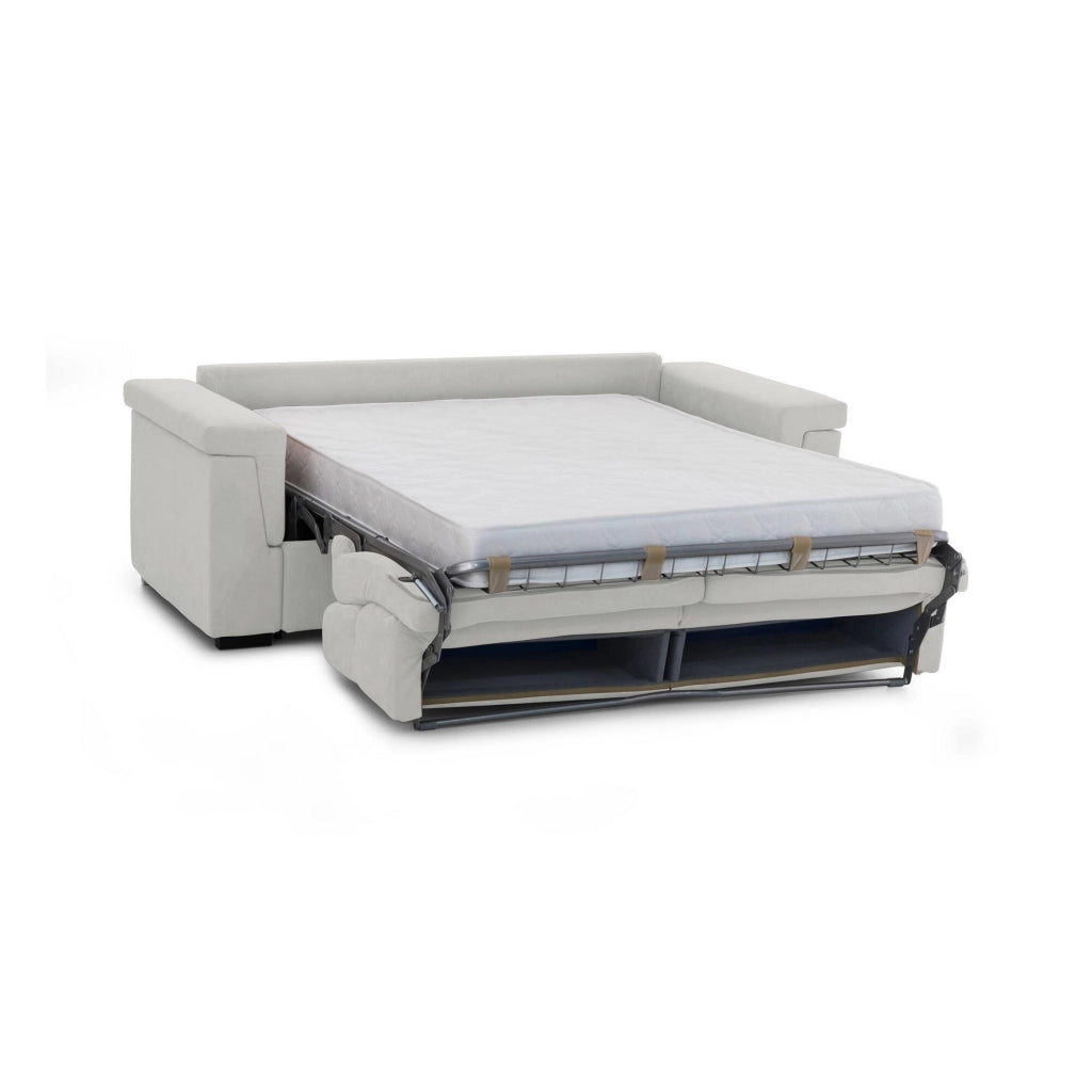 Tenna, Divano Letto 2 Posti Sfoderabile Made in Italy, 185x95 cm Grigio Chiaro