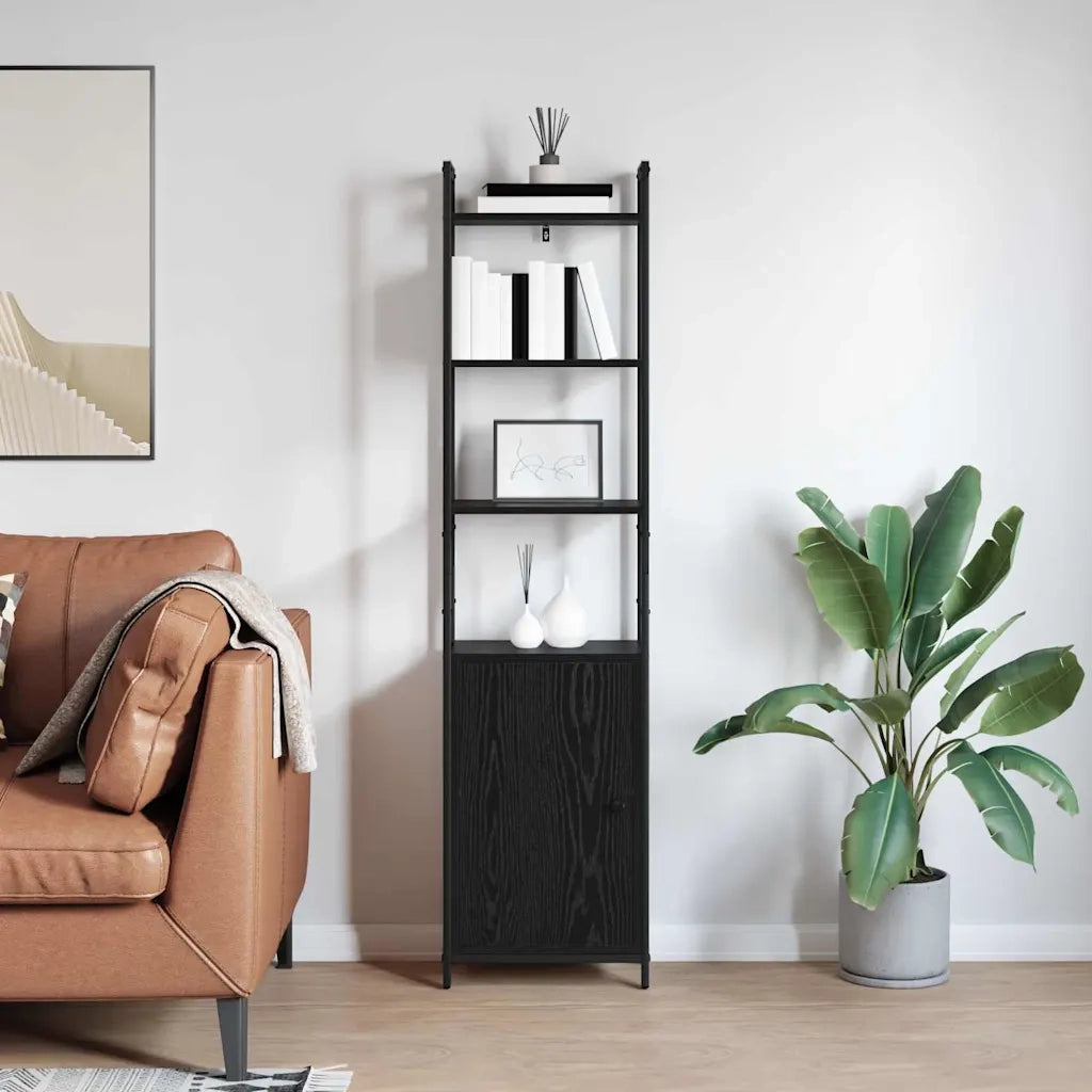 Armadio per Libri Rovere Nero 40 x 24 x 161 cm 883850