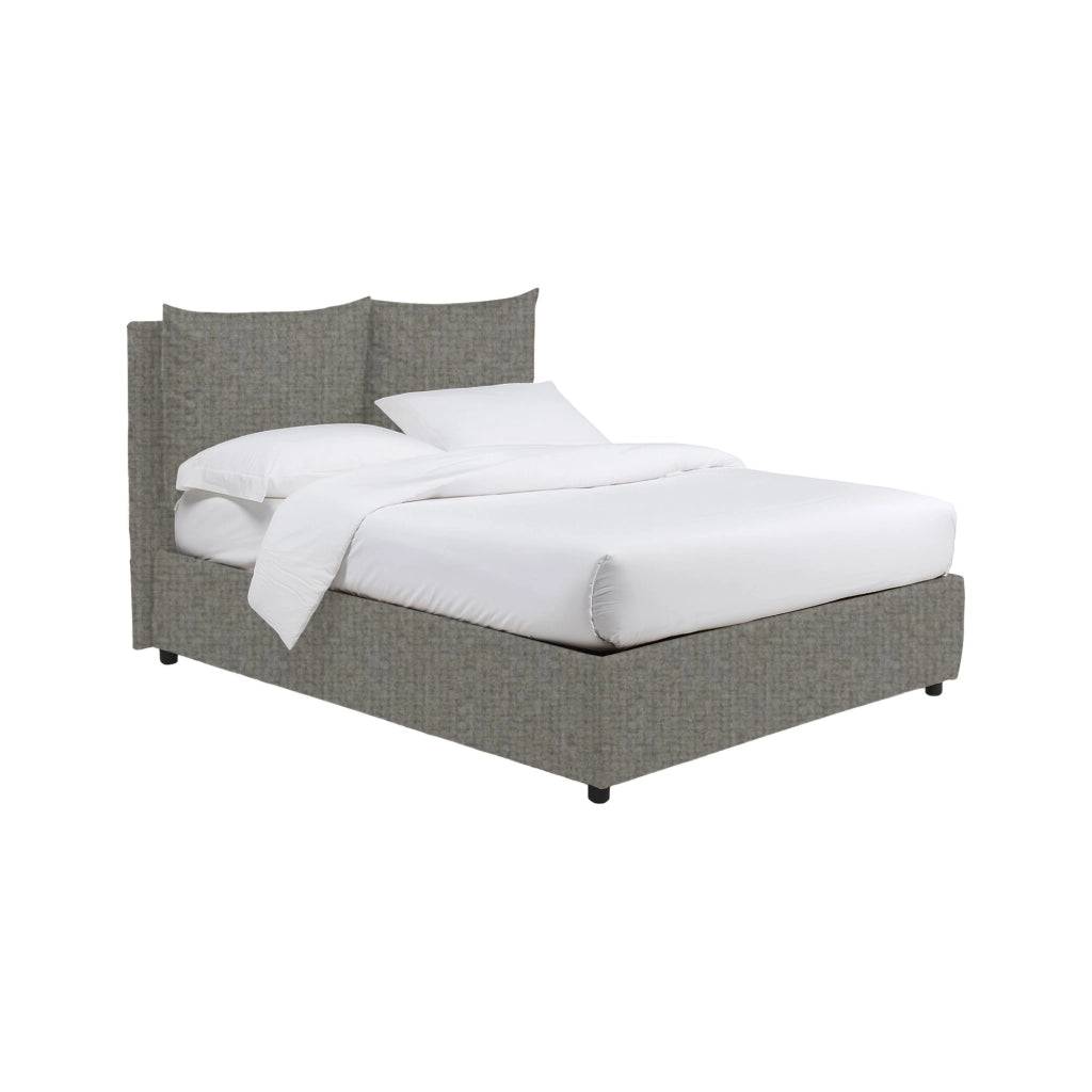 Newton, Letto Piazza e Mezza Sfoderabile Made in Italy, Grigio Cenere