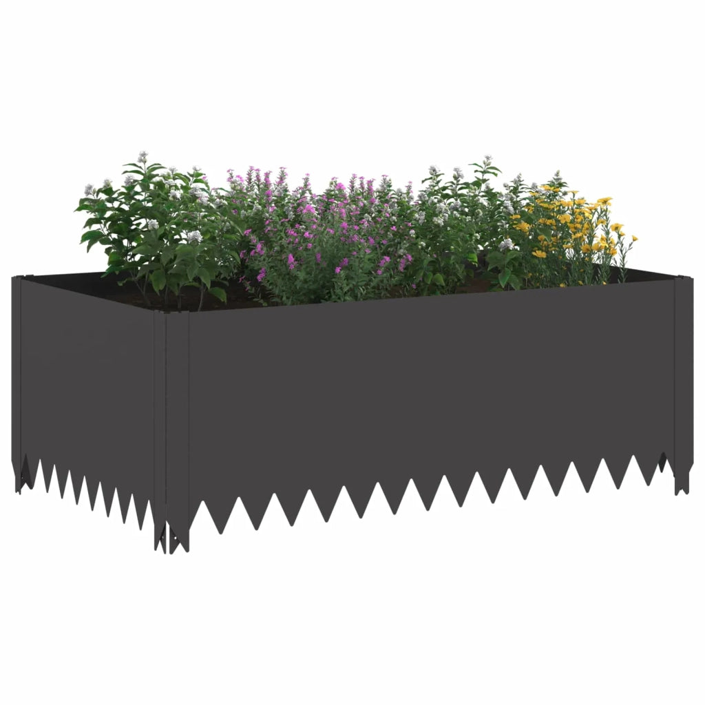 Bordura per Prato 100 x 60 x 35 cm Acciaio Nero 8008945