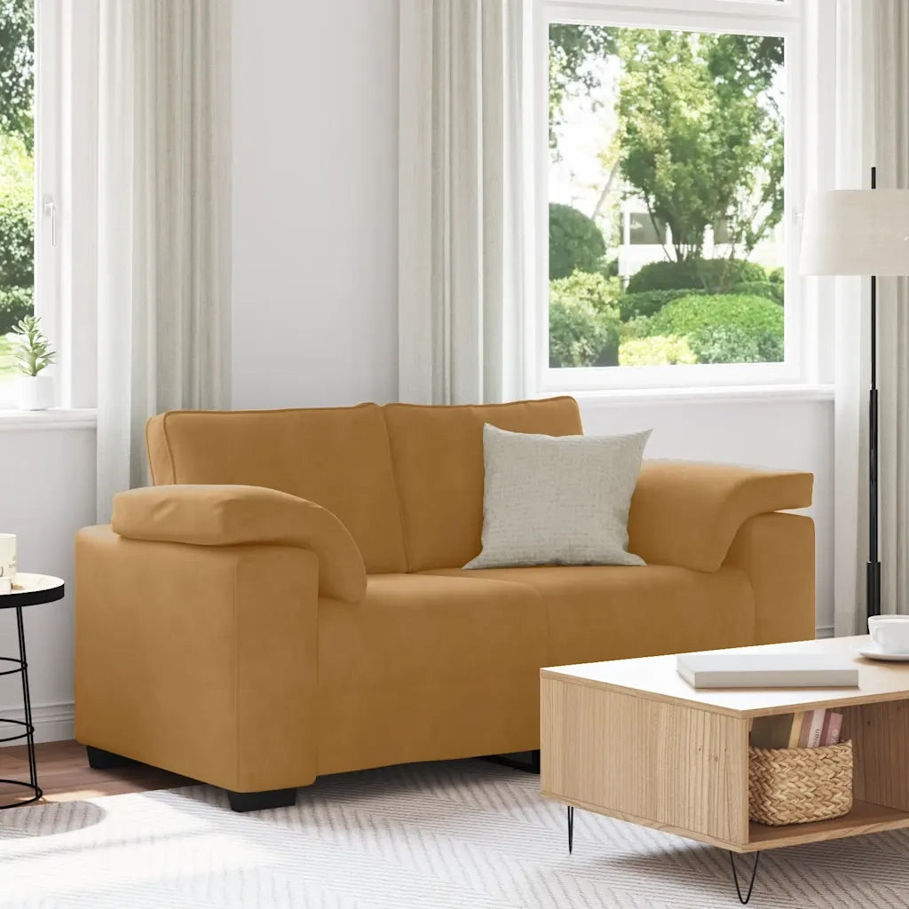 Divano Divanetto Marrone 160x77x82 cm in Velluto 4105264