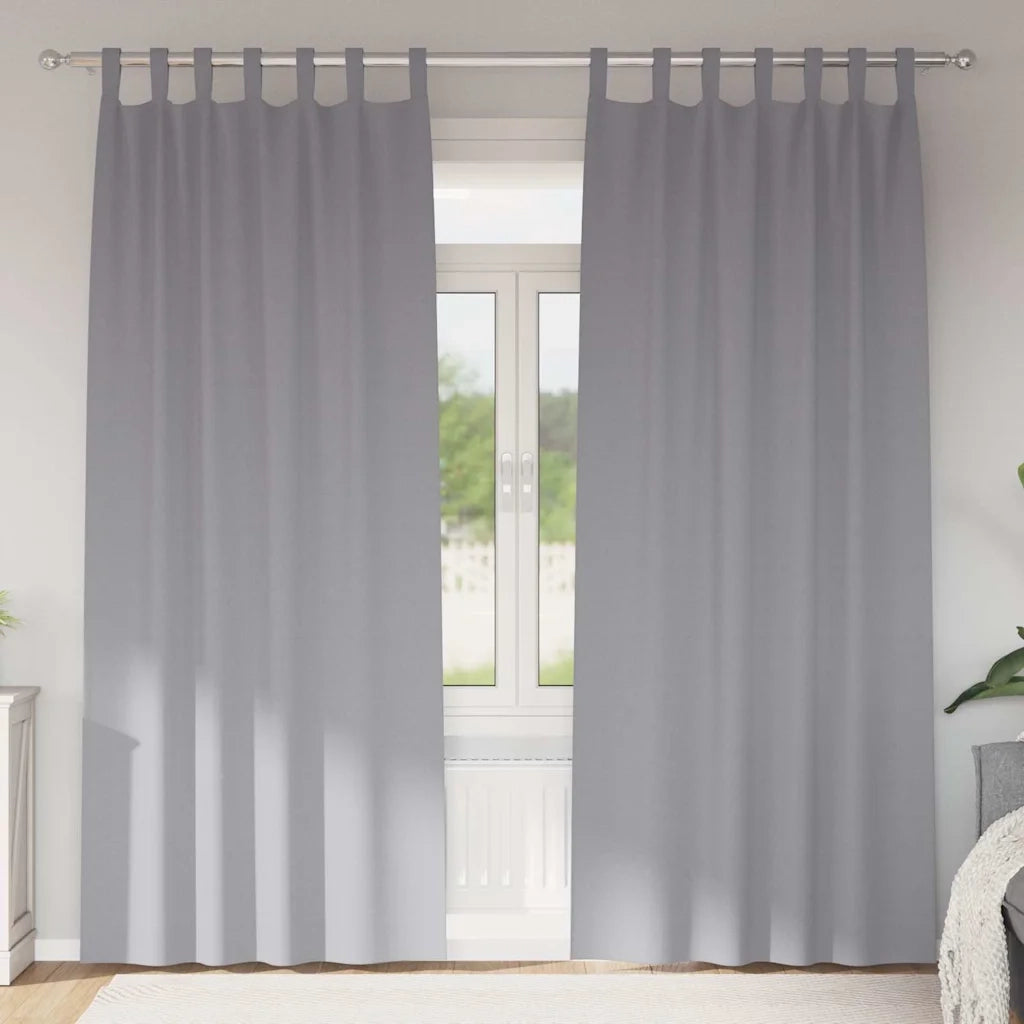 Tende Oscuranti | Tende Blackout con Anelli 2 pz Grigio chiaro 245 x 140 cm