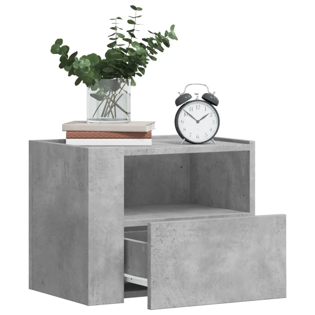 Comodino a Muro Grigio Cemento 45x30x35 cm 848317