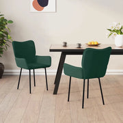 Sedie da Pranzo 2 pz Verde Scuro in Velluto 344822