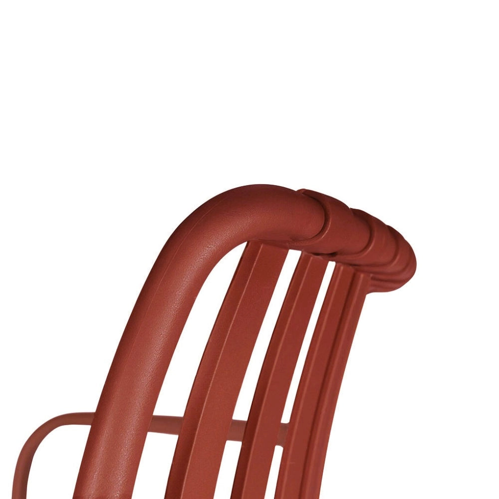 Sedia Iside da esterno in plastica rosso mattone comfort premium con braccioli