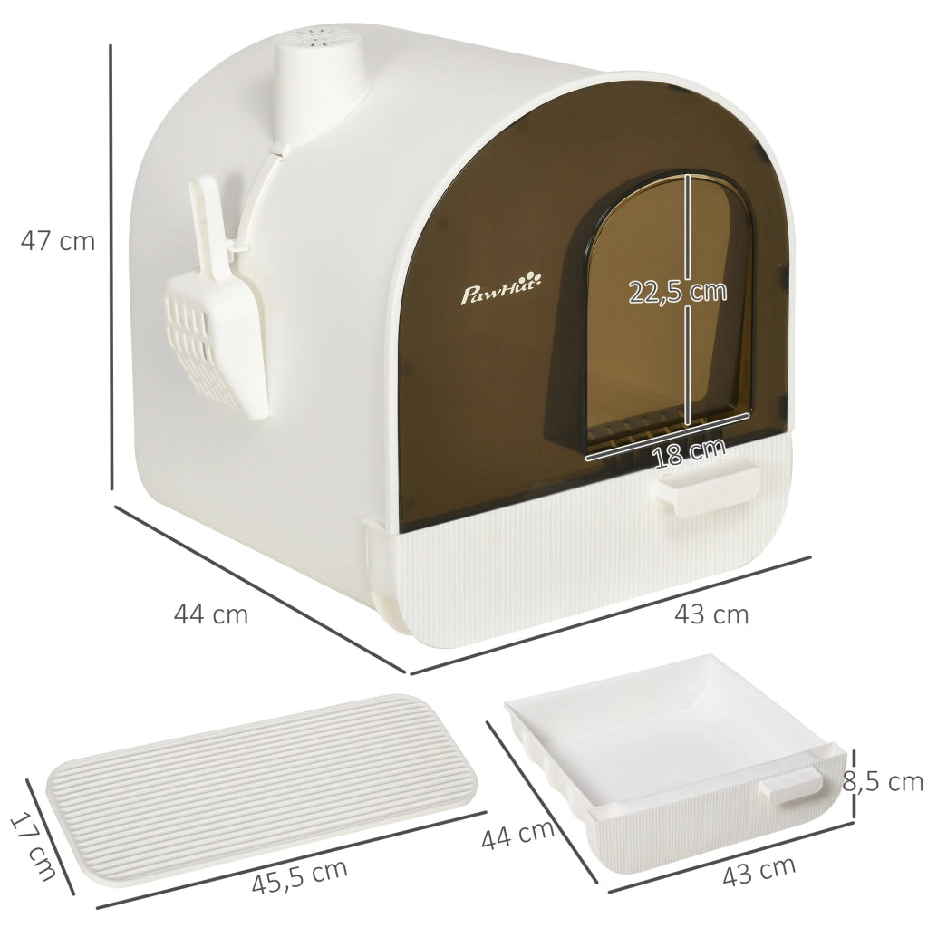 Casetta per Gatti con Cassetta Estraibile ¨C Minimal ¨C 43x44x47 cm Bianco
