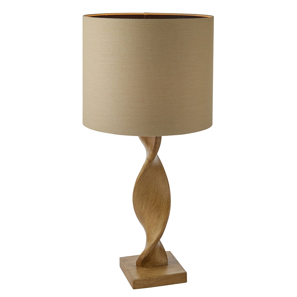 Lampada da tavolo scandinava Abia rovere lino E27 Endon