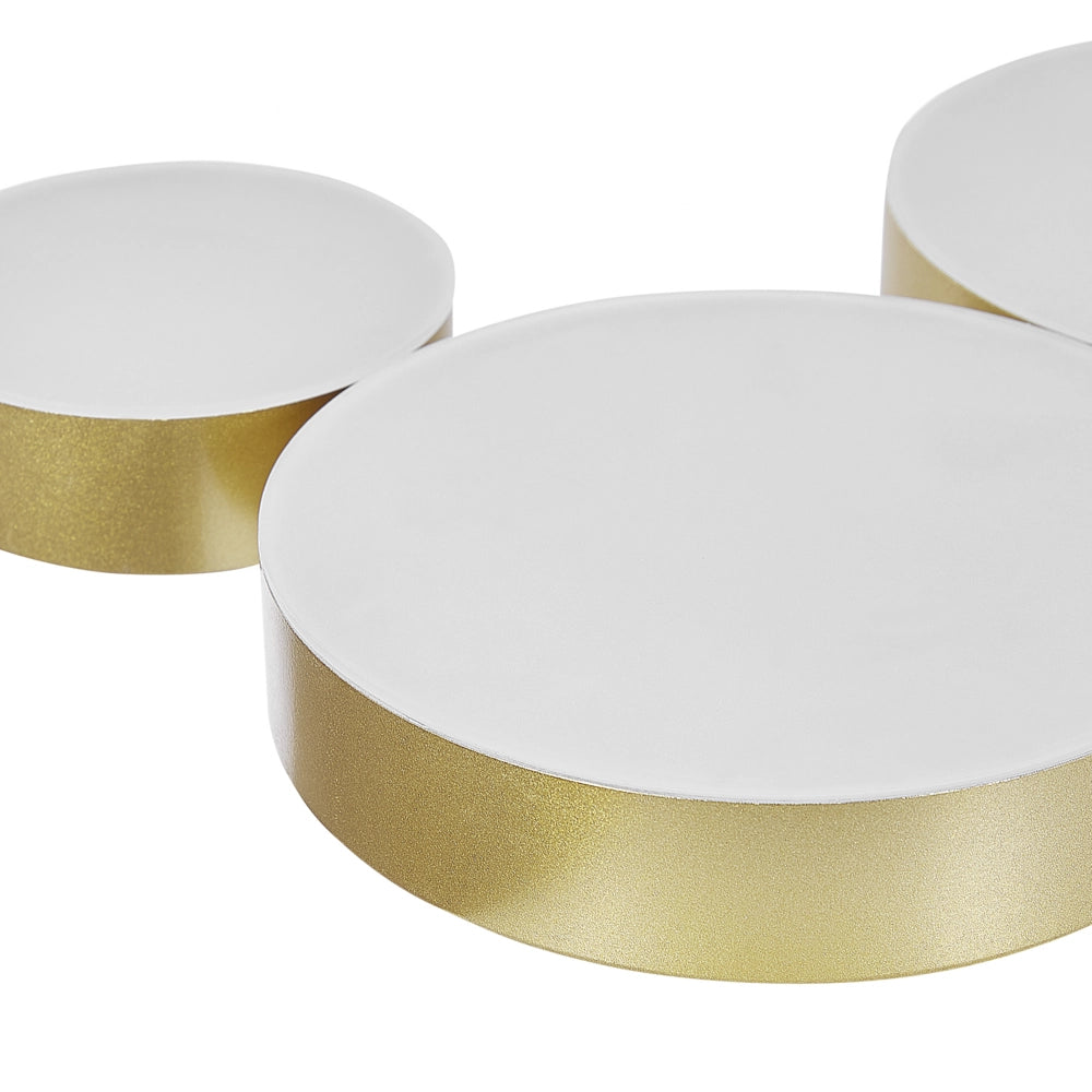 Plafoniera Moderna Illuminazione 5 Luci LED Integrate Metallo Oro