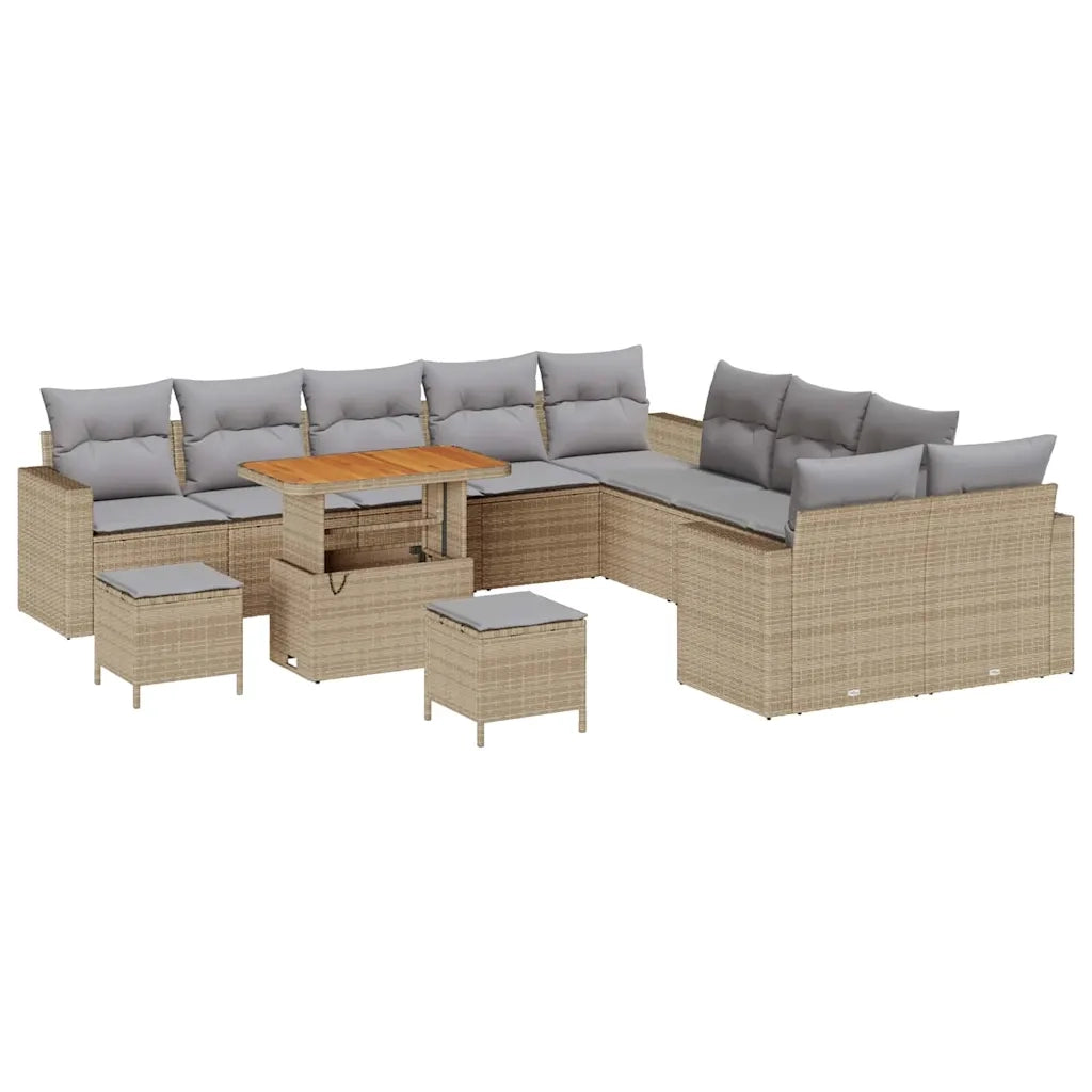 Set Divano da Giardino 13 pcs Beige polyrattan 3361677