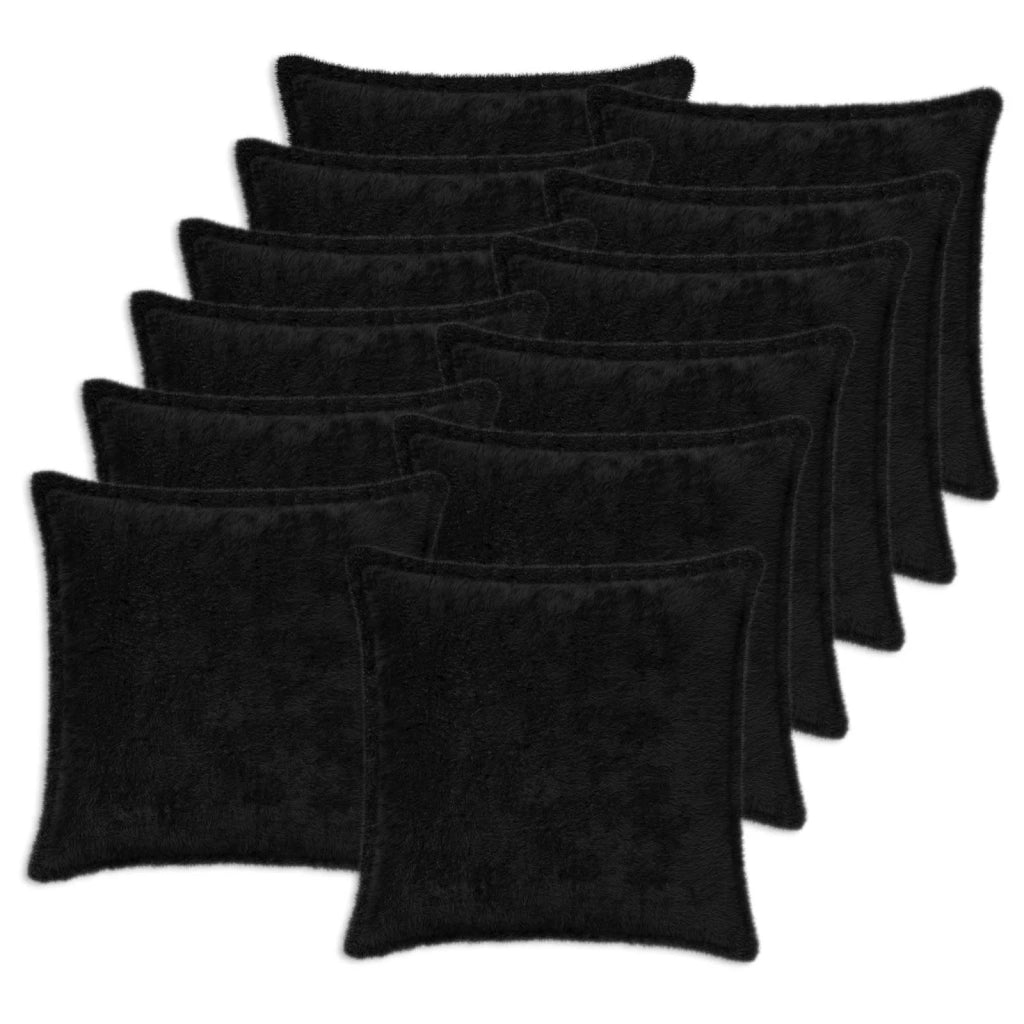 Federa 12 pz HOUTEN Nero 45 x 45 cm Pelliccia di Coniglio Finta 918924