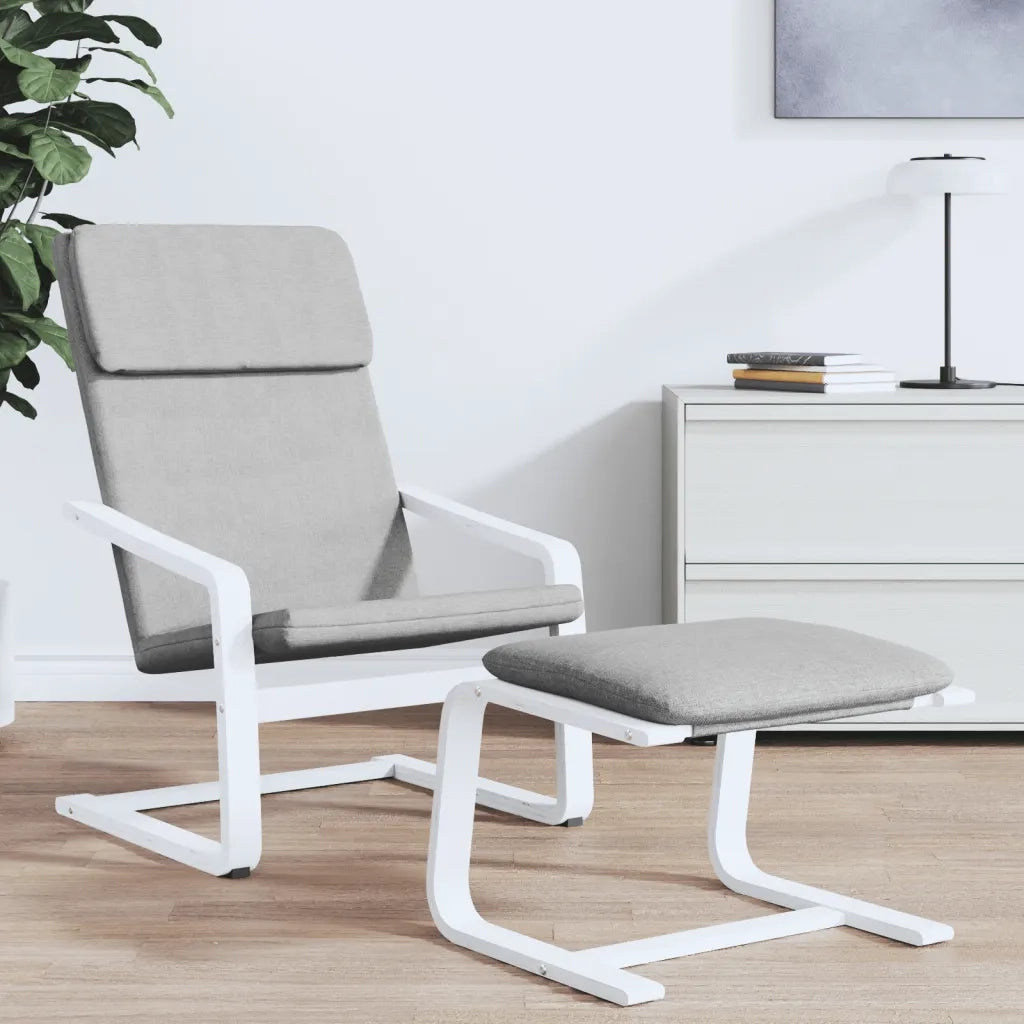 Poltrona | Sedia Relax Grigio Chiaro in Tessuto