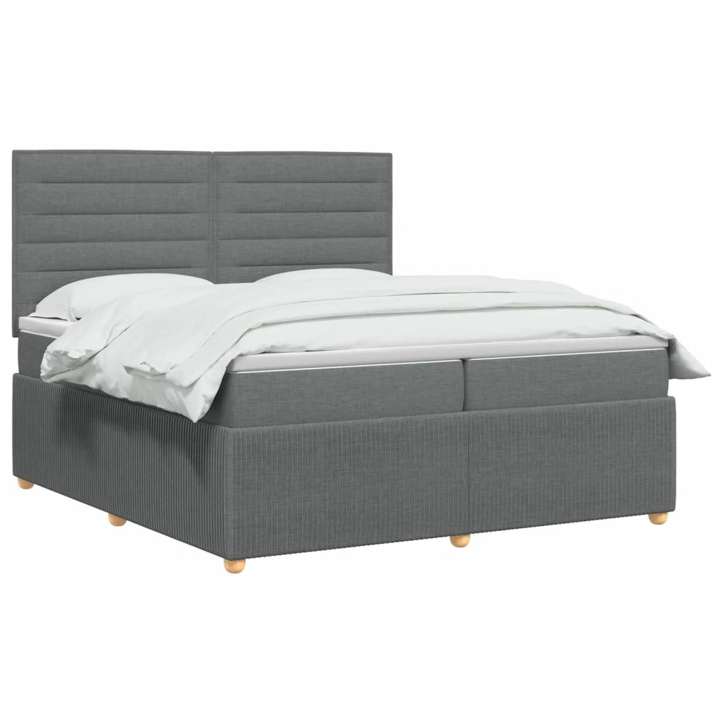 Letto box spring con materasso Grigio Scuro 200 x 200 cm 3454467