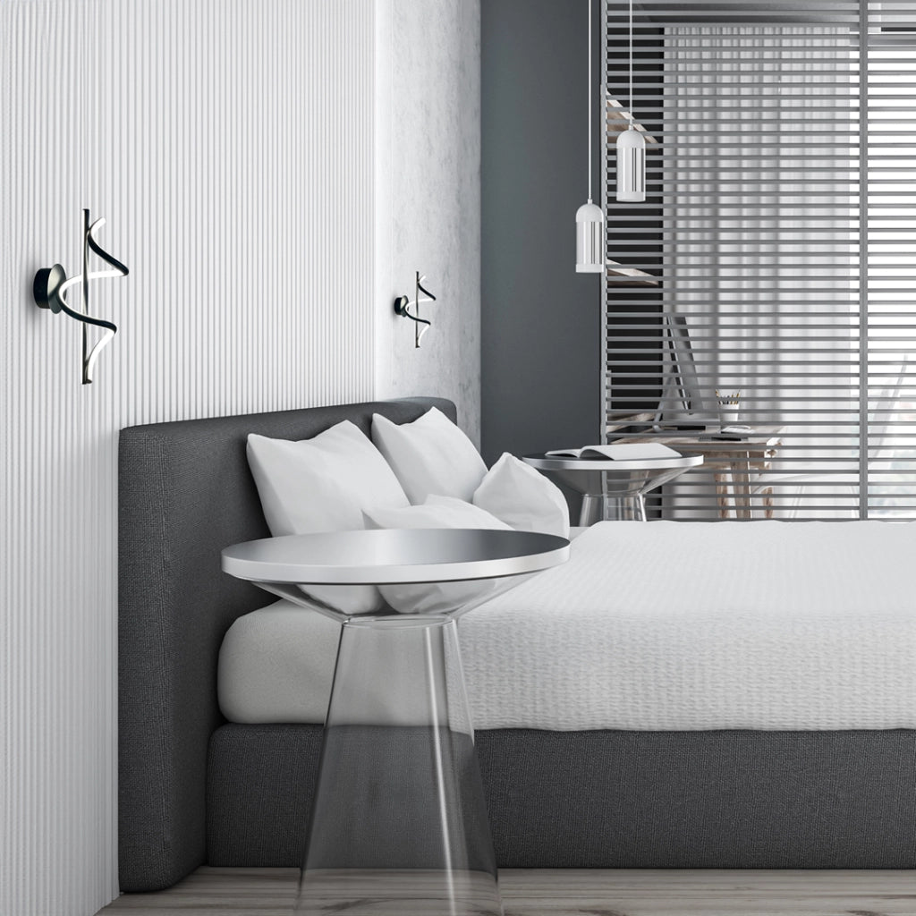 Applique moderna a spirale LED 12W nera Twist Milagro
