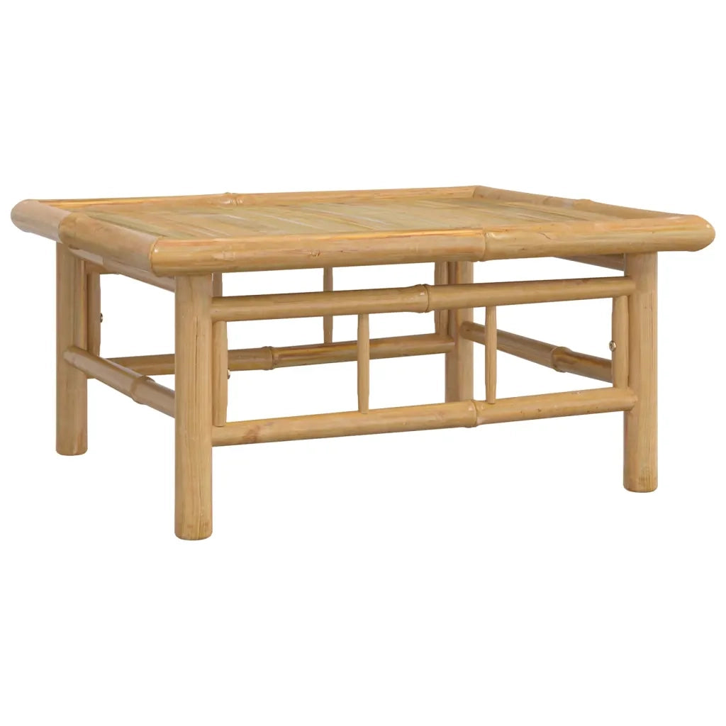Set Salotto da Giardino 6pz con Cuscini Bianco Crema in Bambù 3155200