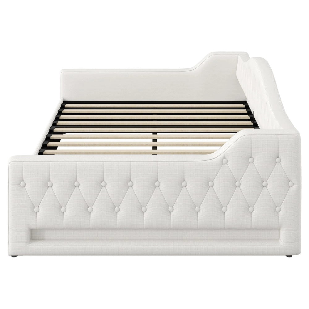 Letto Contenitore Imbottito con LED ¨C MINIMAL ¨C Beige 140x200