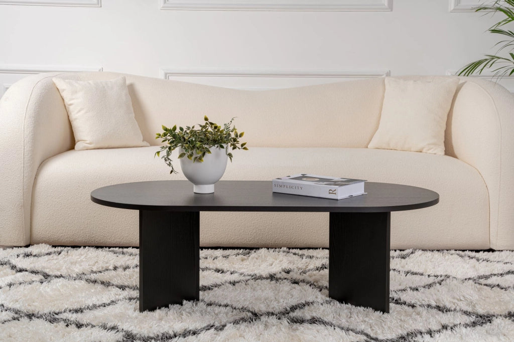 Tavolino da caffè in legno "Sand" - 60 x 119 x 40 cm - Legno nero