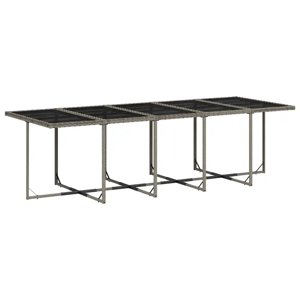 Set da Pranzo da Giardino 15 pz con Cuscini Grigio Polyrattan 3211352
