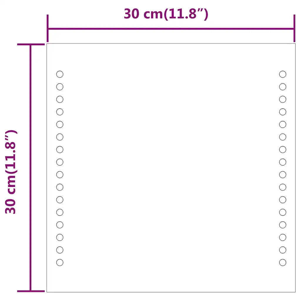 Specchio da Bagno con Luci LED 30x30 cm 151718