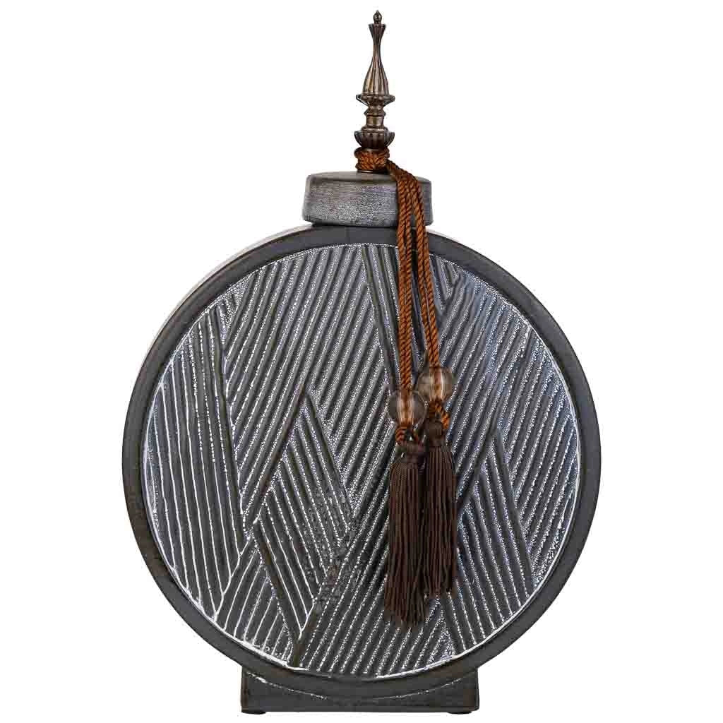 Vaso in ceramica marrone, 25x9x36h cm