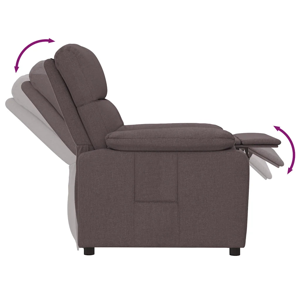 Poltrona | Sedia Relax Reclinabile Marrone Scuro in Tessuto