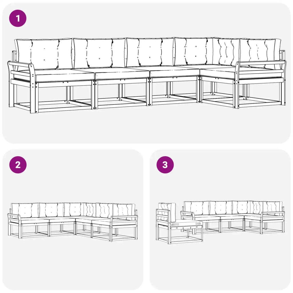Set di divani da esterno 4 pz Bianco e Antracite Poliestere 3386446