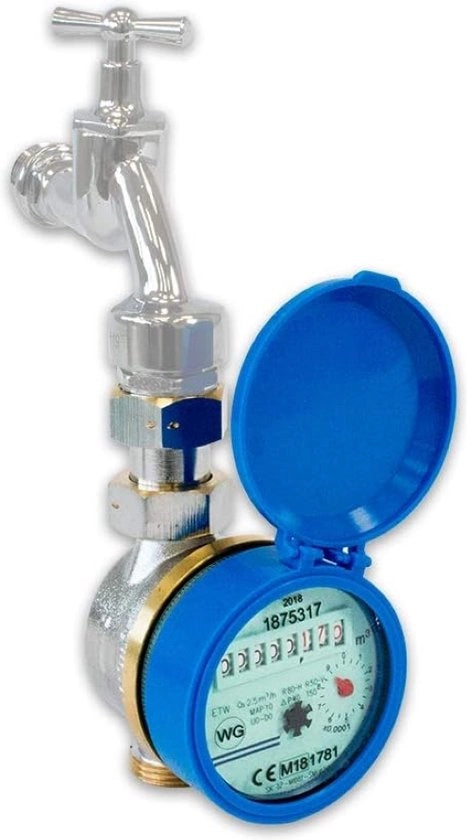 Misuratore di livello di acqua fredda con misuratore di flusso 80 mm/110 mm 84521, argento, 80/100 mm