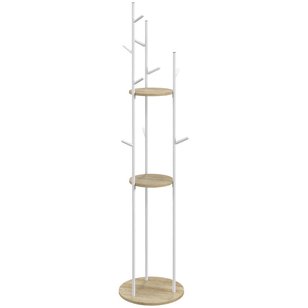 Appendiabiti con ripiani e ganci ¨C Minimal ¨C acciaio bianco 40x167 cm