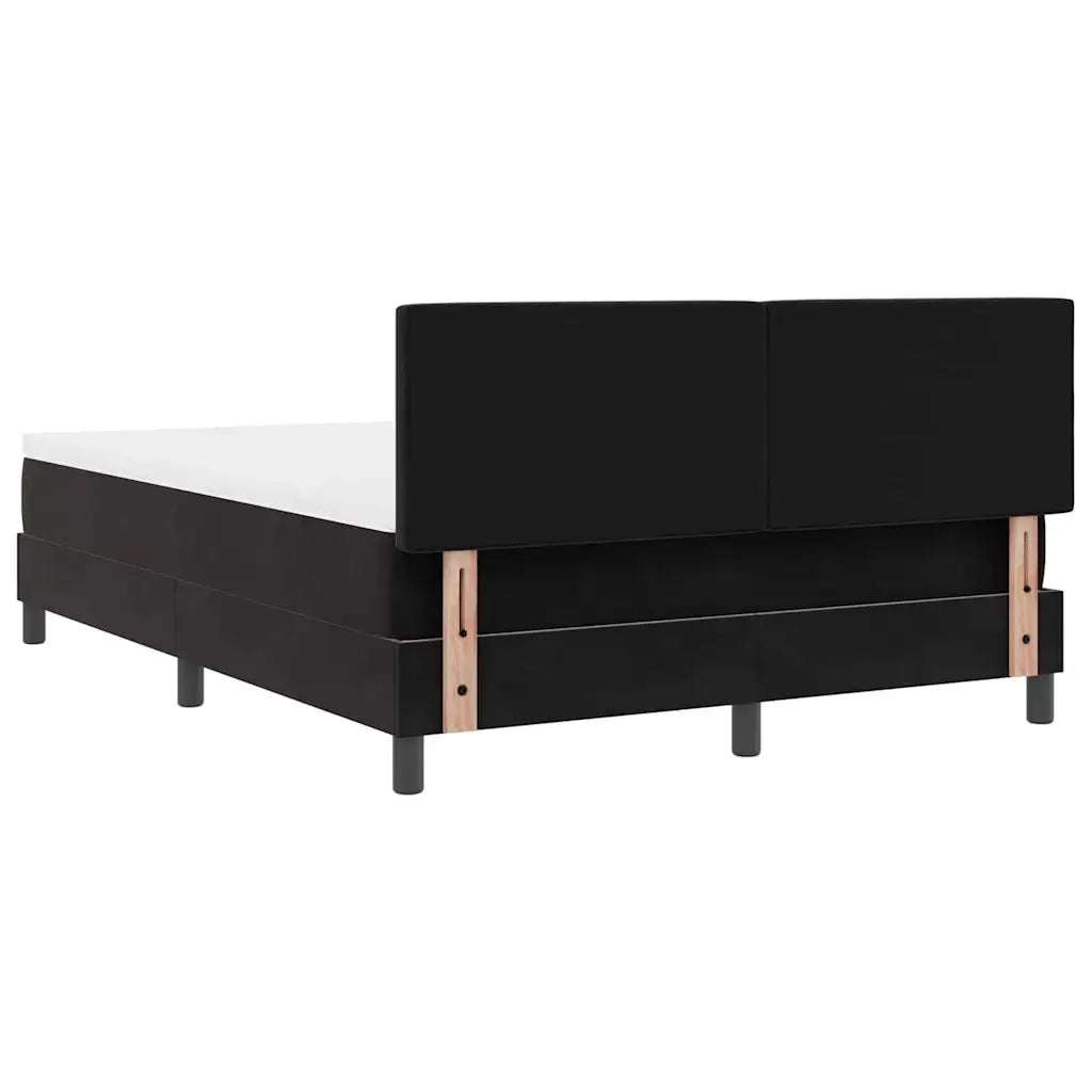 Letto a molle con materasso Nero 140 x 190 cm Velluto 3339172