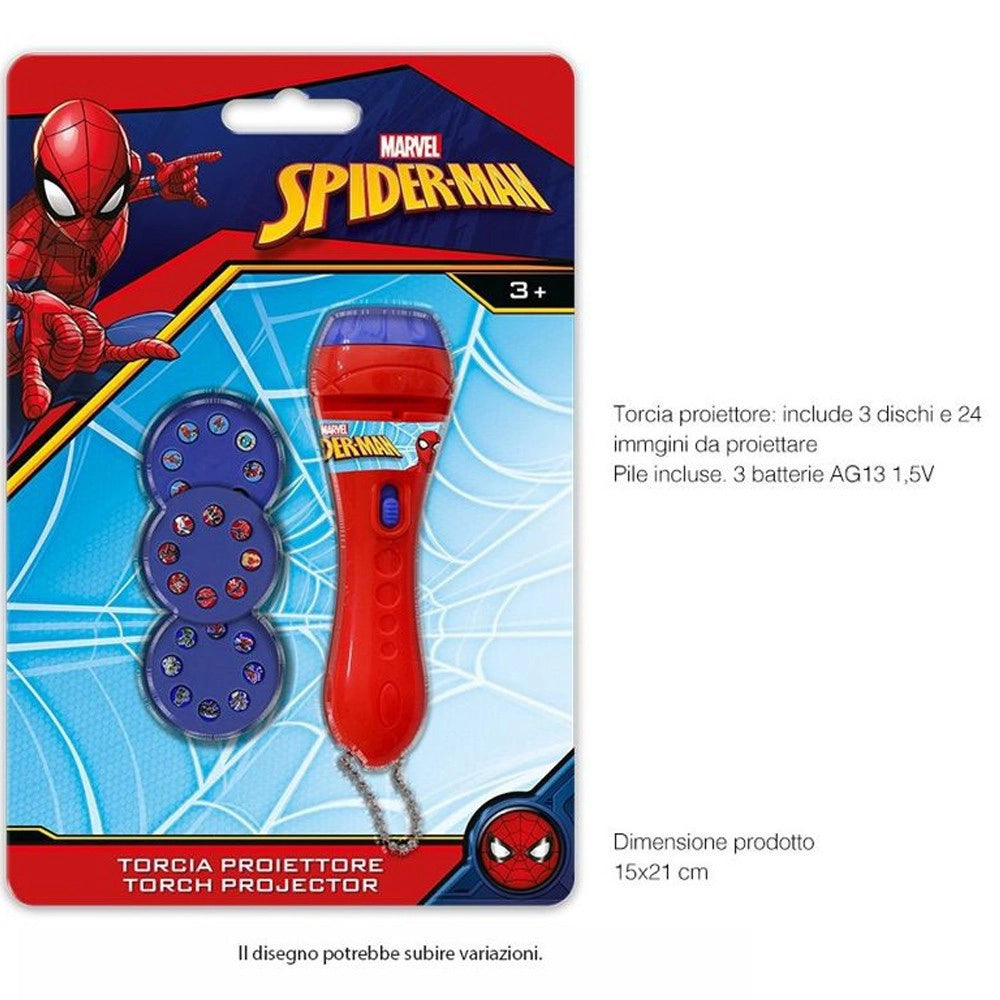 Trade Shop - Torcia Proiettore Spider Man 24 Immagini Da Proiettare Gioco Bambini Uomo Ragno -