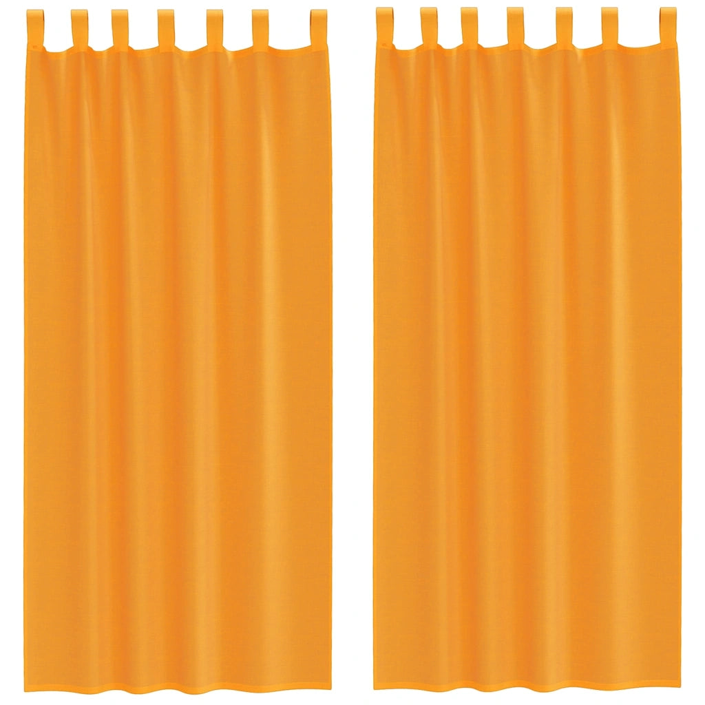 Tende in Voile con Passanti 2 pz Arancio 140x245 cm