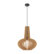 Maytoni Sospensione moderna Roots 1 luce E27 nero metallo legno