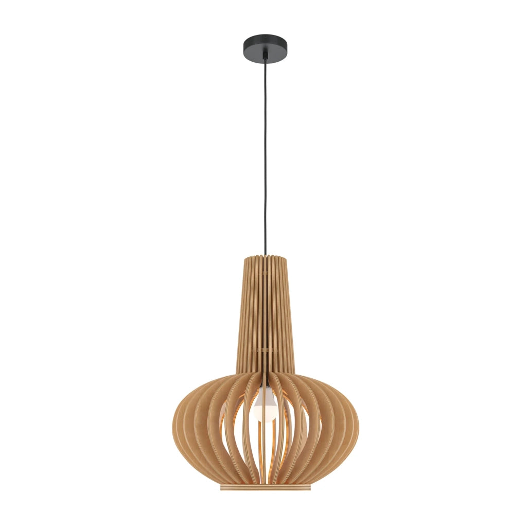 Maytoni Sospensione moderna Roots 1 luce E27 nero metallo legno