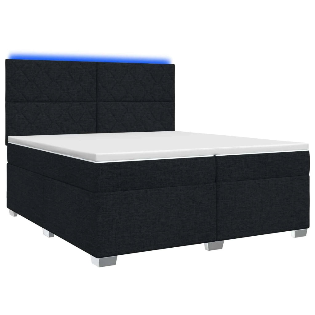 Letto box spring con materasso Nero 200 x 200 cm Tessuto 3454959